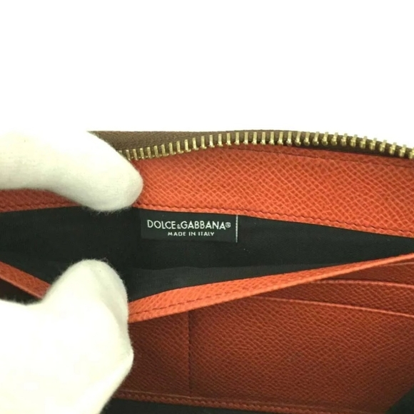 DOLCE&GABBANA Logo Leather Zip Around Long Wallet - Picture 2 of 9